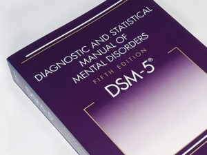 a picture of the front cover of the Diagnostic and Statistical Manual of Mental Disorders (DSM)