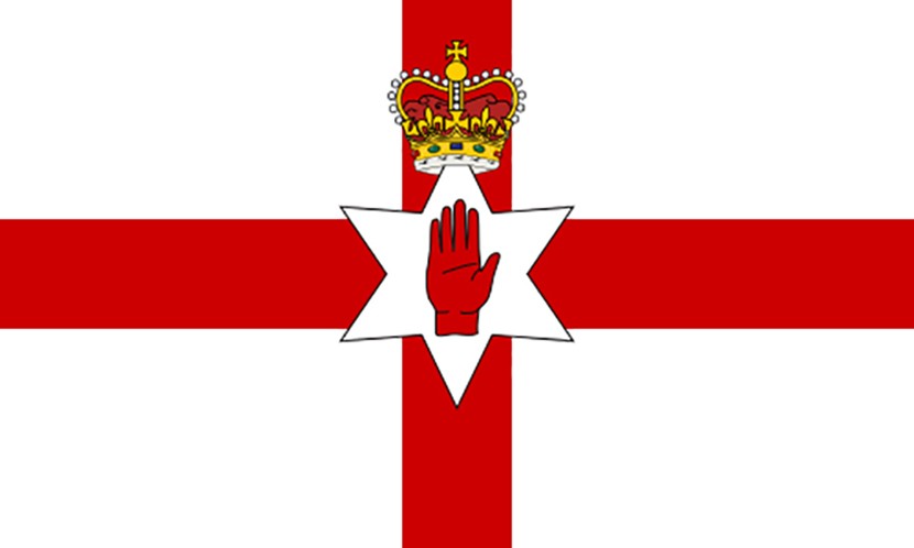 An image of the Ulster flag to represent Northern Ireland