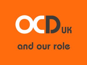 An orange box with the words OCD UK and our role