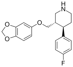 Skeletal formula of Paroxetine.