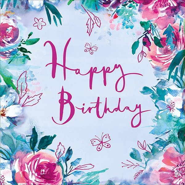 Pink and teal floral birthday | OCD-UK