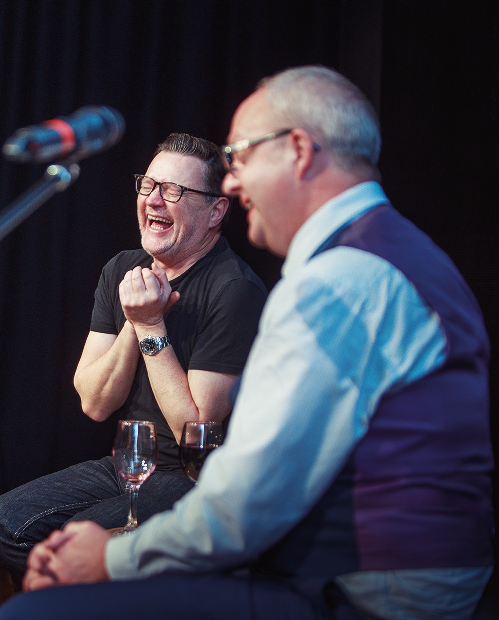 Ian Puleston-Davies with Ashley Fulwood together at an event in Halifax in 2018.