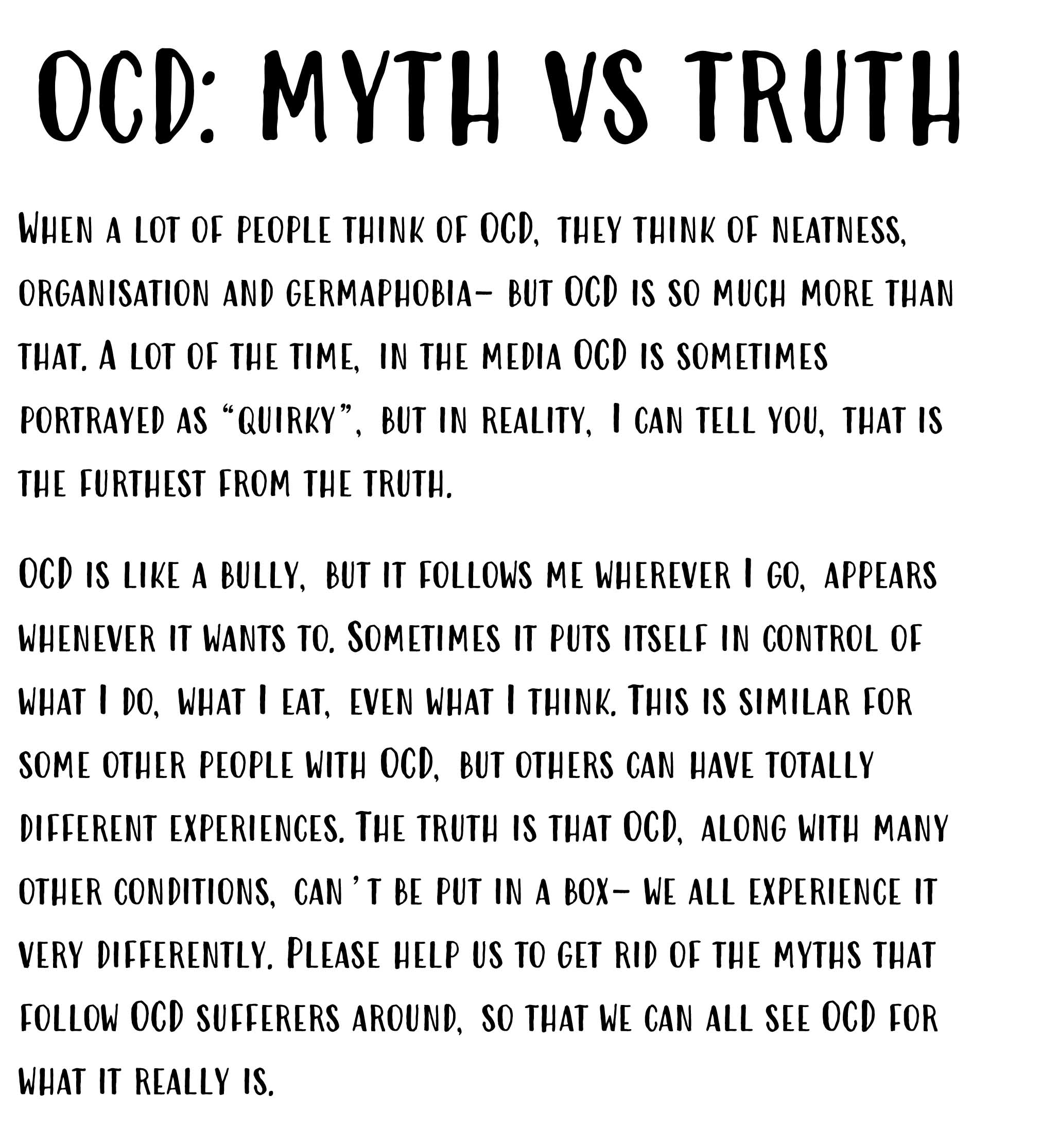 When a lot of people think of OCD, they think of neatness.