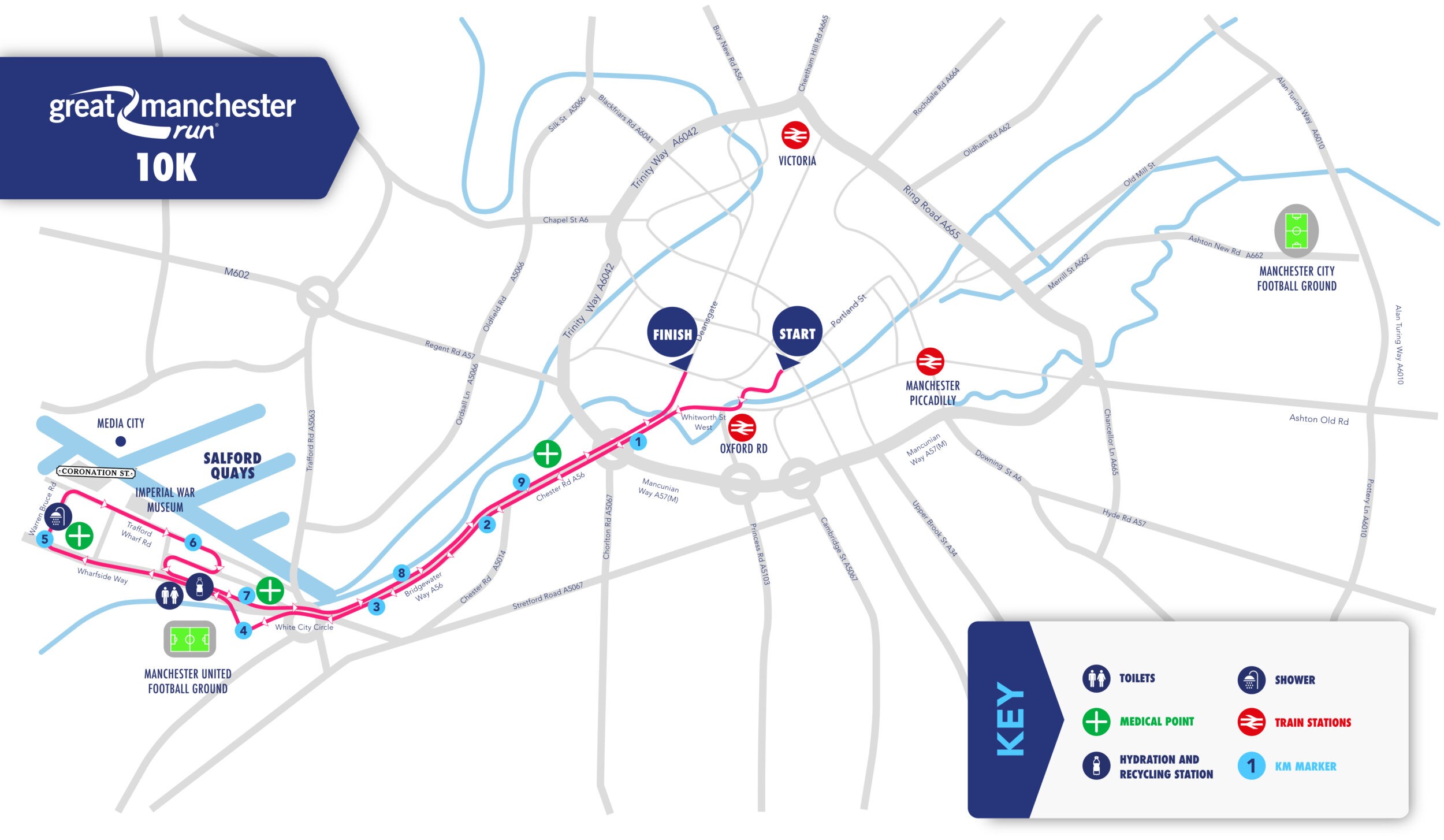 Great Manchester Run Route