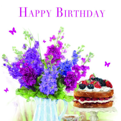 Birthday Flowers and Cake