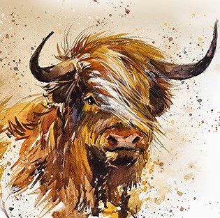 Watercolour Highland Cow