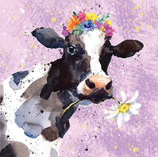 Watercolour Meadow Cow