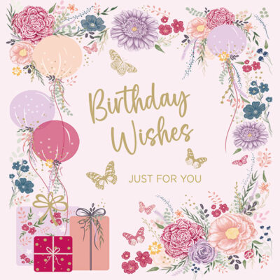 Pink and gold birthday wishes